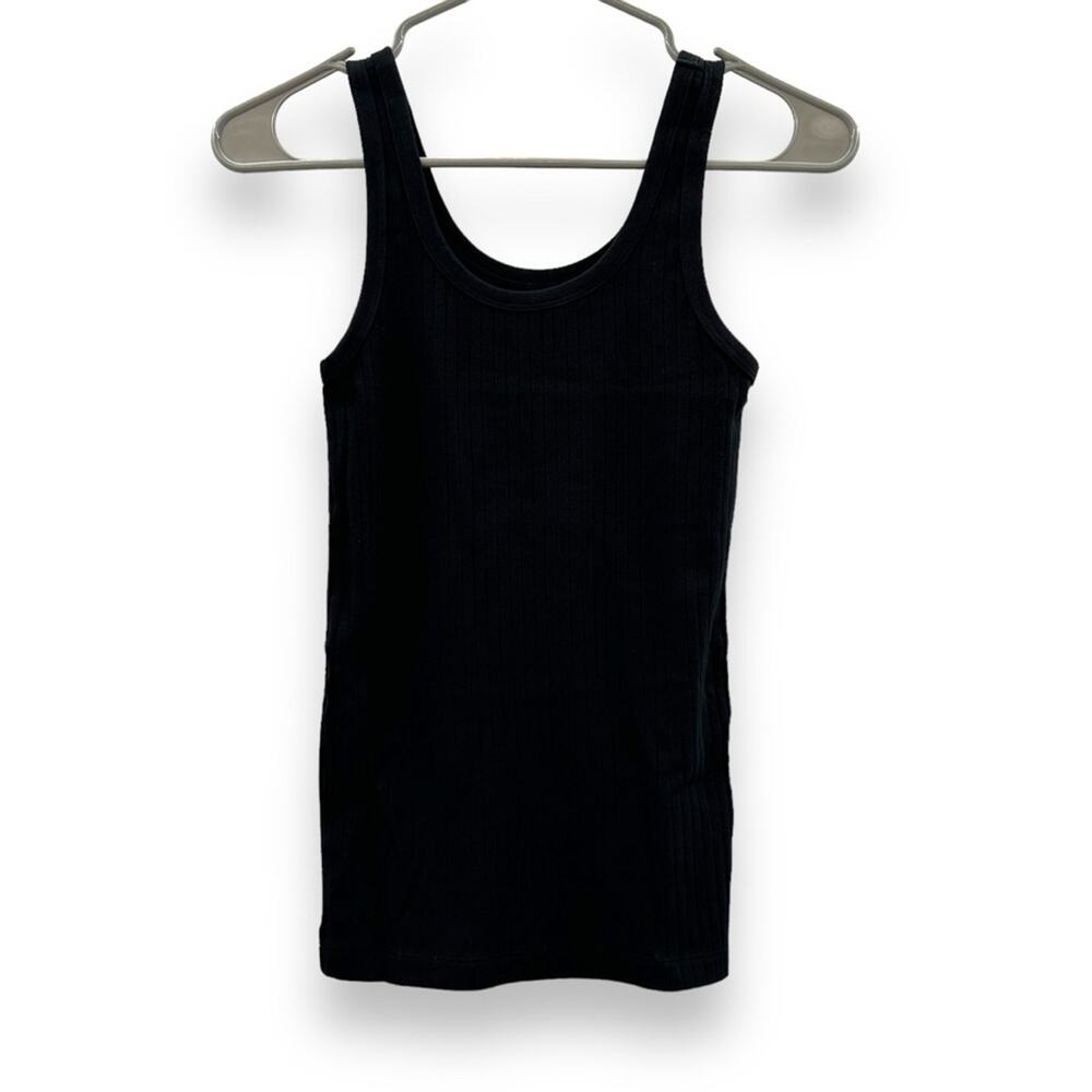 Aerie Black Ribbed Sleeveless Scoop Neck Pullover Tank Top Sz‎ XS NEW